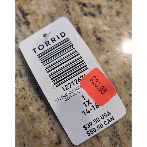 New! Torrid Size 1X Super Soft Knits Black Floral Cold Shoulder Top Rayon Blend - Picture 7 of 13